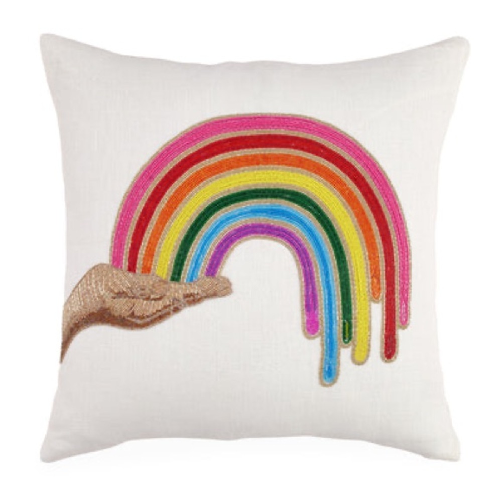 Jonathan Adler Beaded Rainbow Pillow